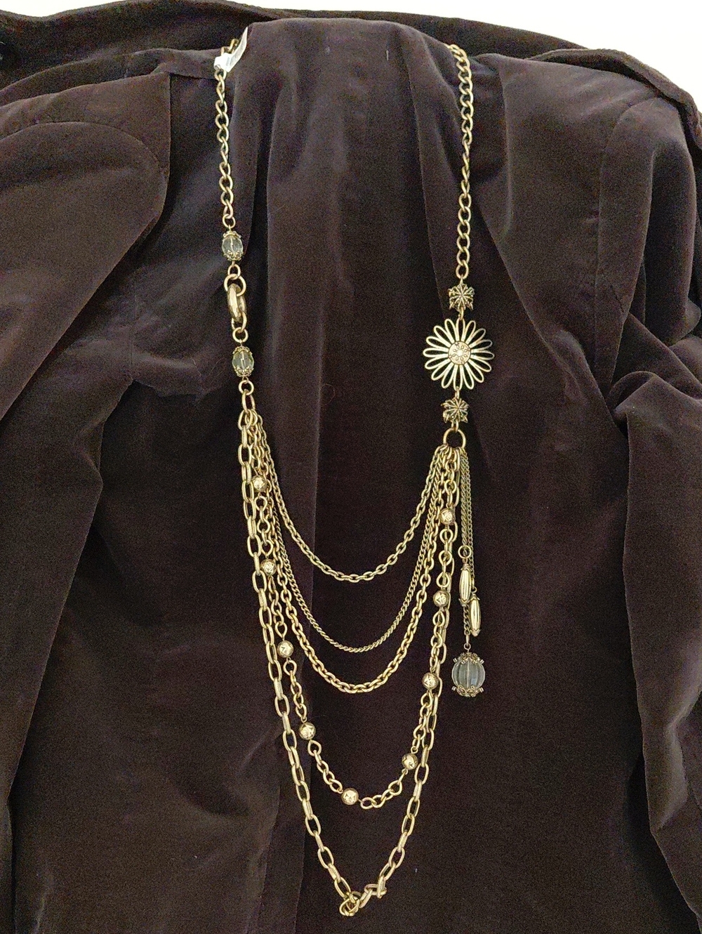Melanie Lynne Gold Multi-Strand Daisy Pendant Necklace - Women's Jewelry